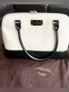 Kate Spade two-Tone White and Black Dome Satchel